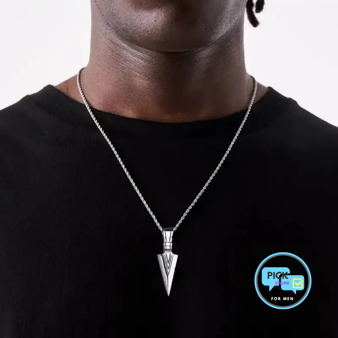 Collar Punta de Flecha Negra - Stainless Steel