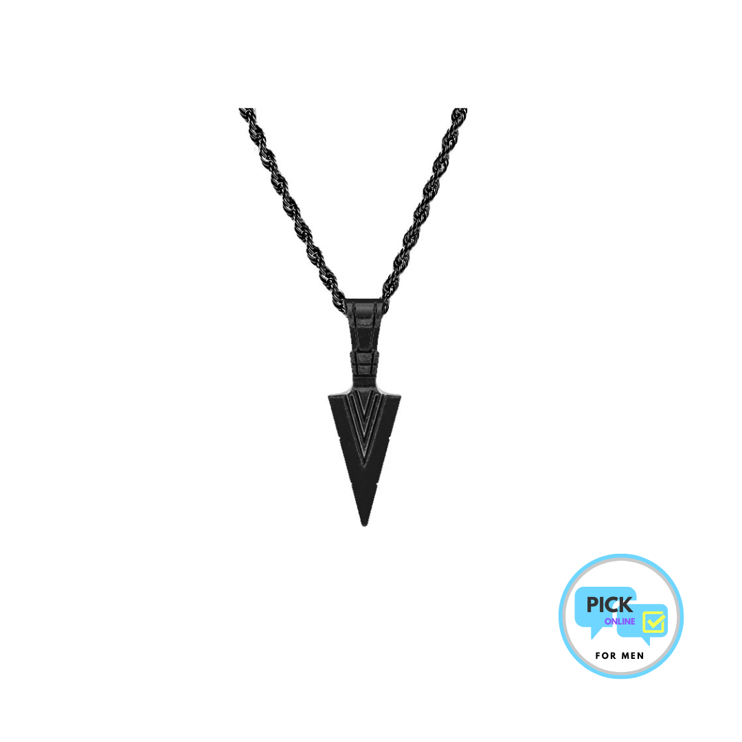 Collar Punta de Flecha Negra - Stainless Steel